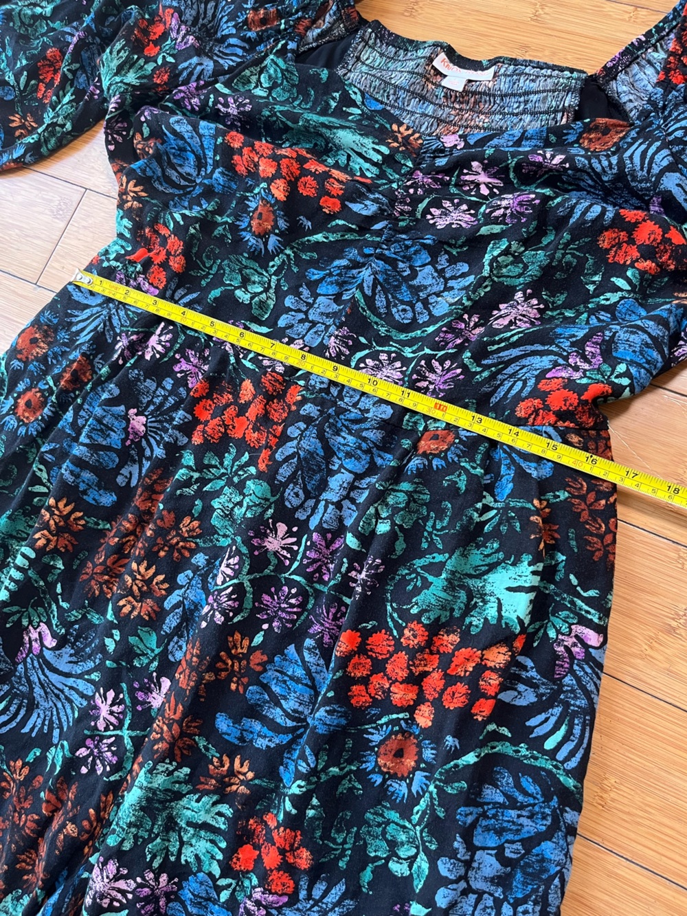 Knox Rose Black Botanical Print Boho 100% Rayon Wide-Leg Jumpsuit - Picture 7 of 15